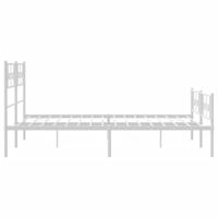 Bedframe met hoofd- en voeteneinde metaal wit 120 x 190 cm - thumbnail