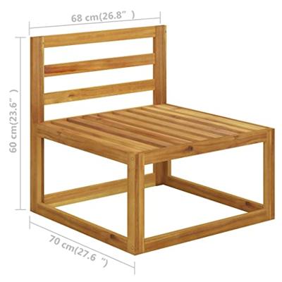 2-delige Loungeset met kussens massief acaciahout - thumbnail