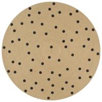 VidaXL Vloerkleed handgemaakt met print polkadot 120 cm jute - thumbnail