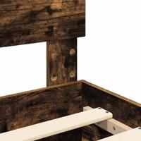 Bedframe met hoofdeinde Gerookt eiken 200 x 200 cm Bewerkt hout - thumbnail