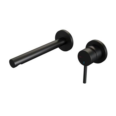 Brauer Black Edition Inbouw Wastafelmengkraan met Rechte Uitloop en Rozetten Model A1 Mat Zwart