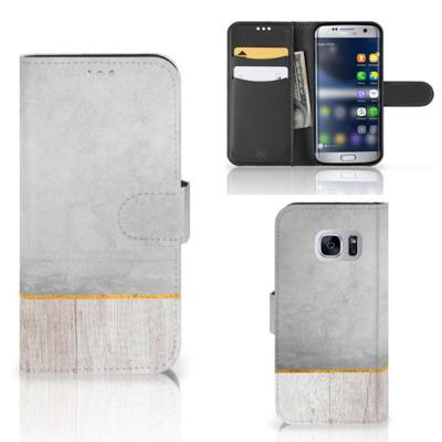 Samsung Galaxy S7 | Book Style Case | Wood Concrete