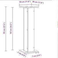 Plantenstandaard 2 pcs Zwart Eiken 30 x 30 x 95 cm Bewerkt hout - thumbnail