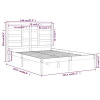 Bedframe massief hout wit 140x200 cm - thumbnail