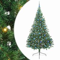 VidaXL Kunstmatig voorverlicht kerstboom met 300 led groen 240 cm pvc - thumbnail