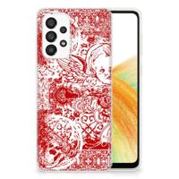Silicone Back Case Samsung Galaxy A33 5G Angel Skull Rood - thumbnail
