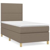 Boxspring met matras stof taupe 90x200 cm - thumbnail