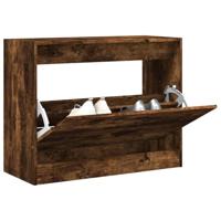 VidaXL Schoenenkast 80x34x63 cm bewerkt hout gerookt eikenkleurig - thumbnail