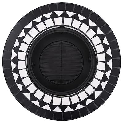 Vuurschaal mozaek 68 cm keramiek zwart en wit Vuurschaal mozaek 68 cm keramiek zwart en wit