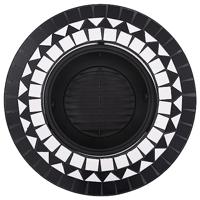 Vuurschaal mozaek 68 cm keramiek zwart en wit - thumbnail