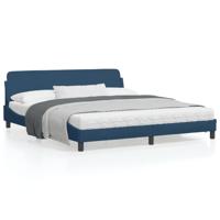 Bedframe met hoofdeinde "Dover" 180x200 cm stof blauw - thumbnail