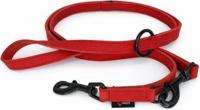 Verstelbare hondenriem - vetleer - Rood - 18mm x 220cm - thumbnail