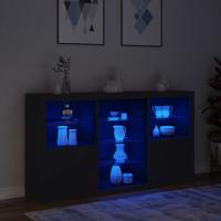 Dressoir met LED-verlichting 181,5x37x100 cm zwart - thumbnail