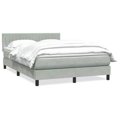 Boxspring met matras fluweel lichtgrijs 140x210 cm