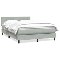 Boxspring met matras fluweel lichtgrijs 140x210 cm - thumbnail