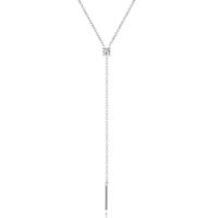 Elenza 925 Sterling Zilveren Ketting met Stijlvol Zirkonia Hangertje - thumbnail