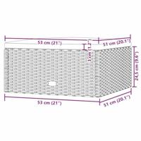 Voetensteun met kussen poly rattan zwart - thumbnail