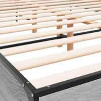 Bedframe bewerkt hout metaal grijs sonoma eiken 150x200 cm - thumbnail