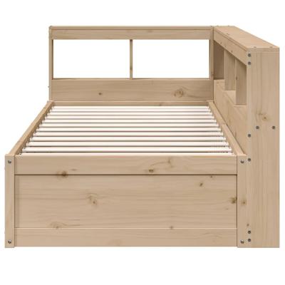 Bed met boekenkast zonder matras massief grenenhout 90x200 cm - thumbnail