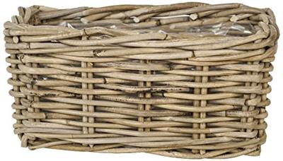 Bloembak Rotan Antiek Grijs 30x15cm - thumbnail