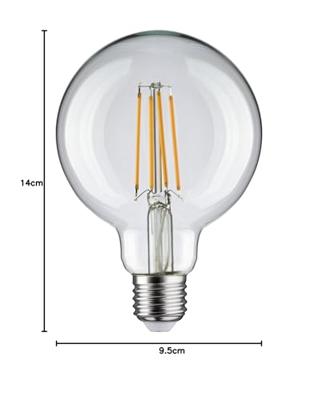 Paulmann 28957 LED-lamp Energielabel F (A - G) E27 Globe 7.5 W = 60 W Warmwit (Ø x h) 95 mm x 140 mm 1 stuk(s)