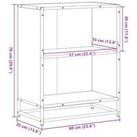 Boekenkast 60x35x76 cm bewerkt hout grijs sonoma eikenkleurig - thumbnail