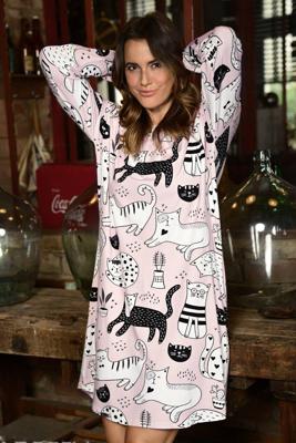 Katoenen nachthemd katten Ringella Katoenen nachthemd katten Ringella