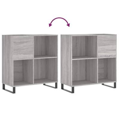 Platenkast 84,5x38x89 cm bewerkt hout grijs sonoma eikenkleurig Platenkast 84,5x38x89 cm bewerkt hout grijs sonoma eikenkleurig