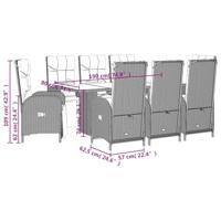 9-delige Tuinset met kussens poly rattan grijs - thumbnail