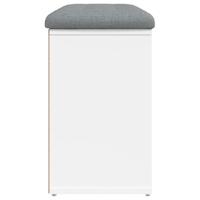 Schoenenbank 82x32x50 cm bewerkt hout wit - thumbnail