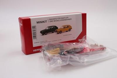 Herpa 012195-010 H0 Auto Volkswagen Golf II 4-deurs, olijfgroen en ginegeel Herpa 012195-010 H0 Auto Volkswagen Golf II 4-deurs, olijfgroen en ginegeel