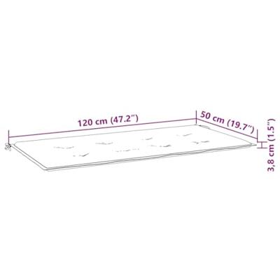 Tuinbankkussen ruitpatroon 120x50x3 cm oxford stof zwart