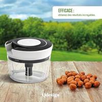 Qdesign 190-033 Handmatige mini groentehakmolen, zwart/wit - thumbnail
