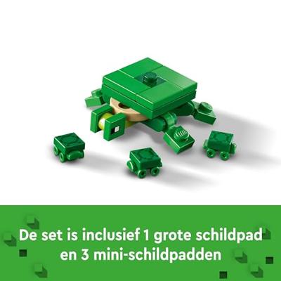 LEGO 21254 Minecraft Turtle Beach House, speelgoed met accessoires, minifiguren van videogamepersonages - thumbnail