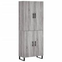 Hoge kast 69,5x34x180 cm bewerkt hout grijs sonoma eikenkleurig - thumbnail