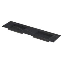 INK Post Wastafel Keramische Slab Envelop Bak Dubbel Zonder Kraangaten - 1800x450x10 mm - Lauren Black Mat - thumbnail