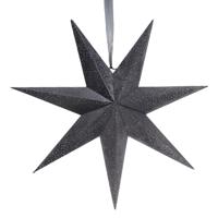 Papieren kerstster velvet glitter 60 cm donkergrijs kerstversiering Buitengewoon de Boet - Buitengewoon de boet - thumbnail