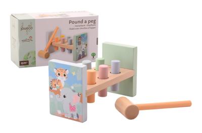 Cilgro Jouéco houten hamerbankje pound a peg met 6 spijltjes en hamer