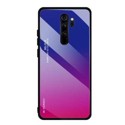 Voor Xiaomi Redmi Note 8 Pro gradiënt kleur glas geval (donkerblauw)
