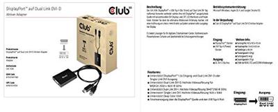 CLUB3D cac-1010 Displayport/usb DVI-I Daul link Zwart, Wit CLUB3D cac-1010 Displayport/usb DVI-I Daul link Zwart, Wit