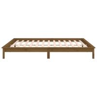 Bedframe LED massief hout honingbruin 160x200 cm - thumbnail