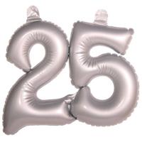 Opblaascijfer 25 Zilver - thumbnail