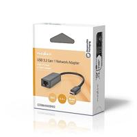 USB-netwerkadapter | USB 3.2 Gen 1 | 2.5 Gbps | USB-C Male | RJ45 Female | 0.20 m | Rond | Vernikkeld | Vertind-Koper | Zwart - thumbnail