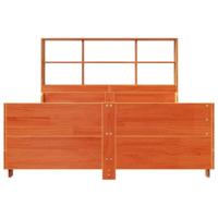 Bed met boekenkast zonder matras hout wasbruin 135x190 cm - thumbnail