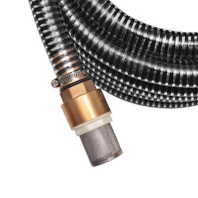 VidaXL Zuigslang met messing koppelingen 4 m 25 mm zwart