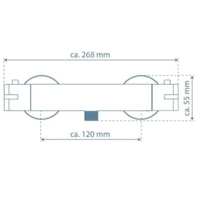 Thermostatische Douchekraan Schutte London Chroom 120mm HOH-afstand Thermostatische Douchekraan Schutte London Chroom 120mm HOH-afstand