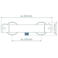 Thermostatische Douchekraan Schutte London Chroom 120mm HOH-afstand - thumbnail