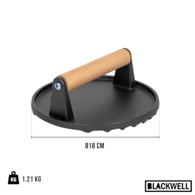 Blackwell Gietijzeren Hamburgerpers / Grillpers / Vleespers - Cast Iron - ø 18 cm