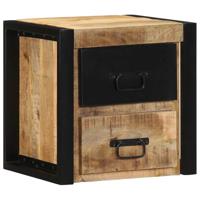 Nachtkastjes 2 st 40x35x40 cm massief ruw hout mango - thumbnail