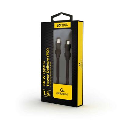 Cablexpert USB-C - USB-C laadkabel 1,5m zwart - max 60W - 9530160